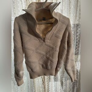 Joie Cream Quarter-Zip Sweater